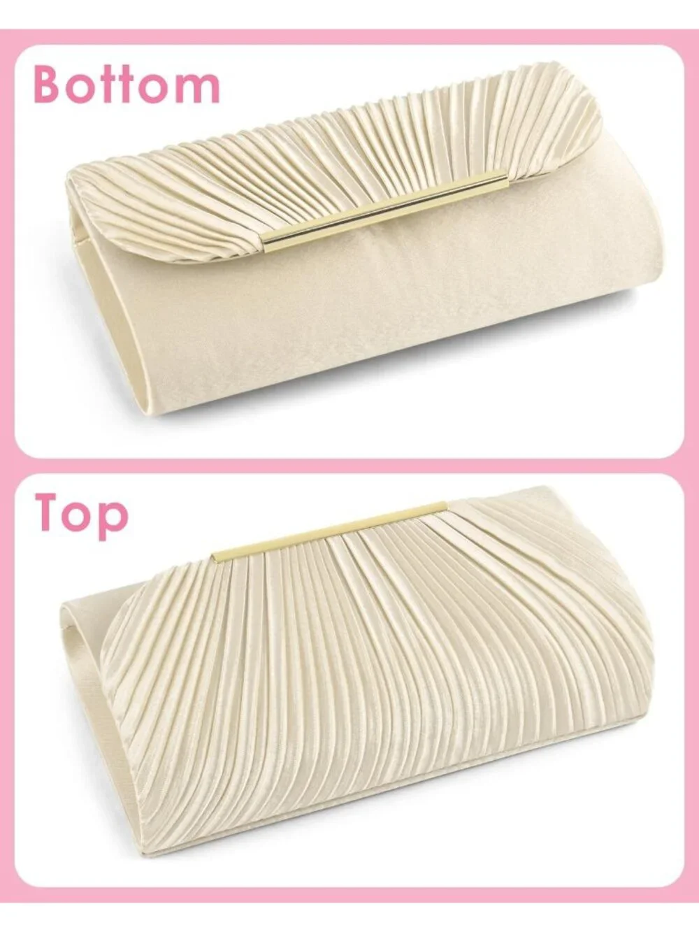 👜 Women's Apricot Formal Wedding Party Cocktail Prom Crossbody Clutch Purses